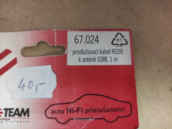 PRODLUŽOVACÍ KABEL K ANTÉNĚ